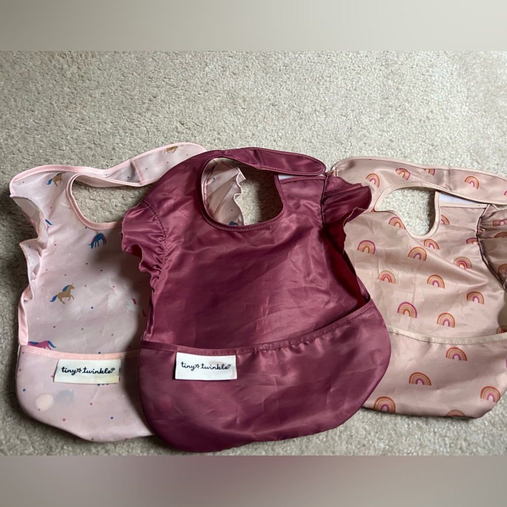 Pink and Purple Baby Bibs Set